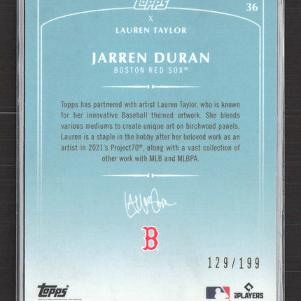 2022 Topps x Lauren Taylor Jarren Duran #36 RC 129/199