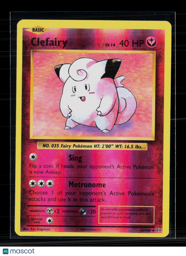 Pokemon 2016 Evolutions Clefairy #63/108