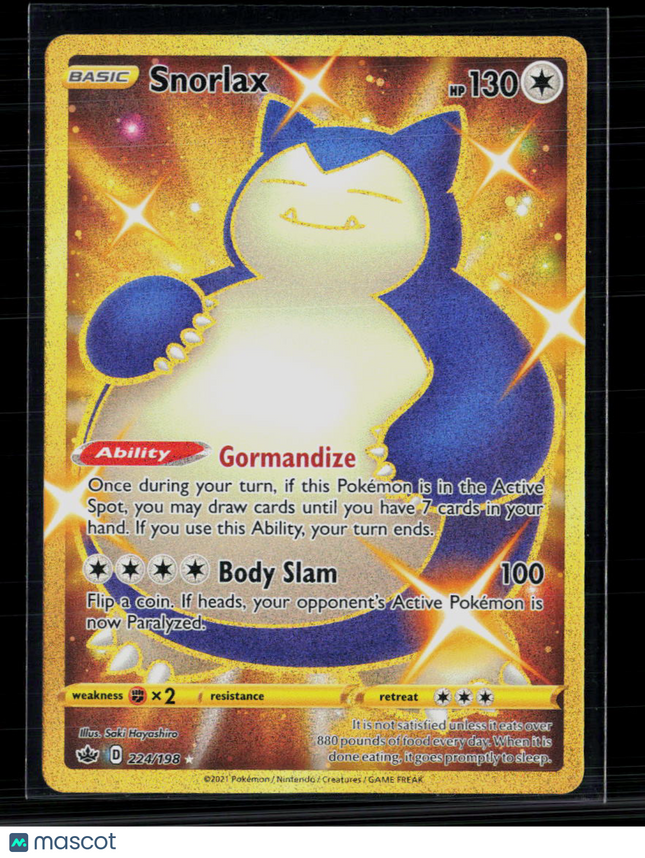 Pokemon 2021 Chilling Reign Snorlax UR #224/198