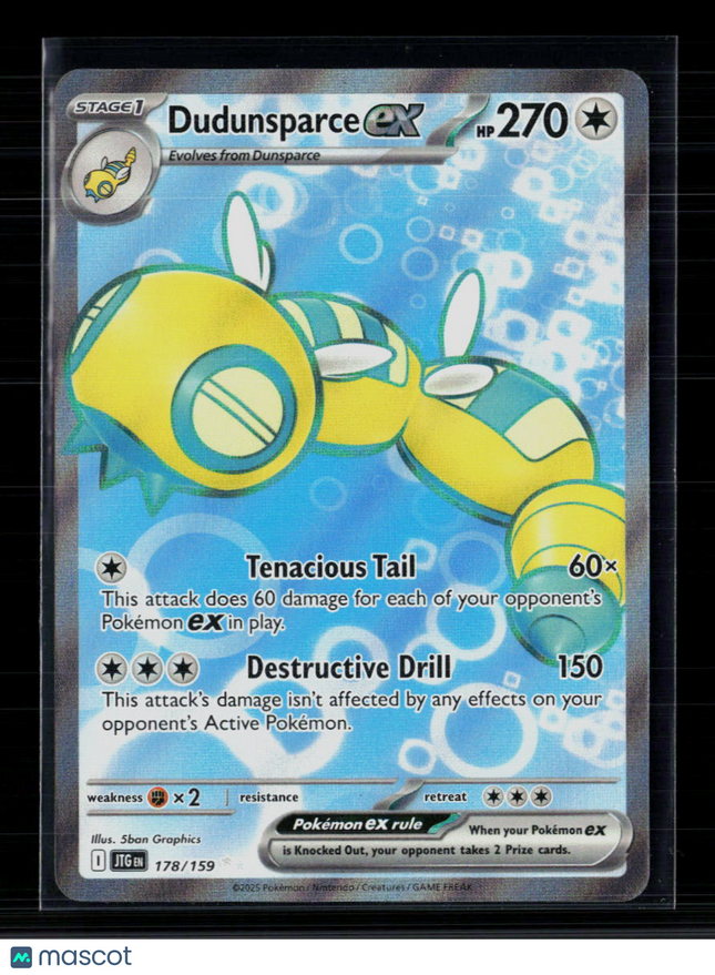 Pokemon 2025 Journey Together Dudunsparce EX FA #178/159