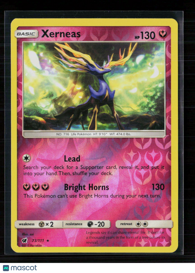 Pokemon 2017 Crimson Invasion Xerneas #73/111 Reverse Foil