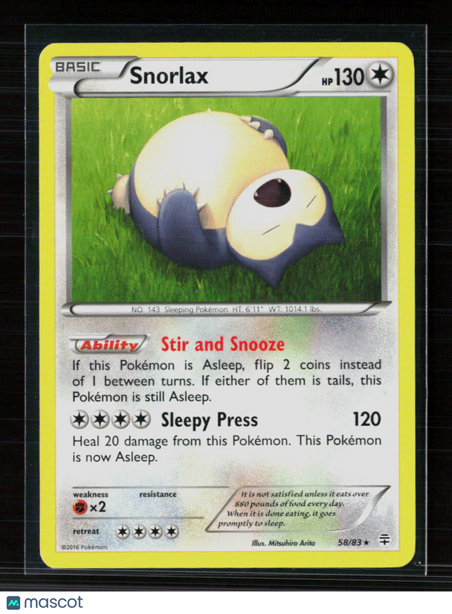 Pokemon 2016 Generations Snorlax #58/83