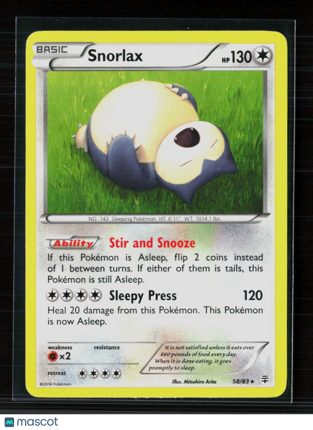 Pokemon 2016 Generations Snorlax #58/83