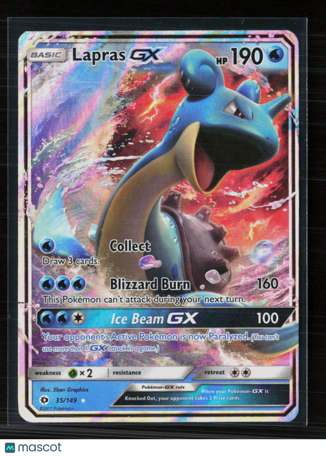 Pokemon 2017 Sun & Moon Lapras GX #35/149