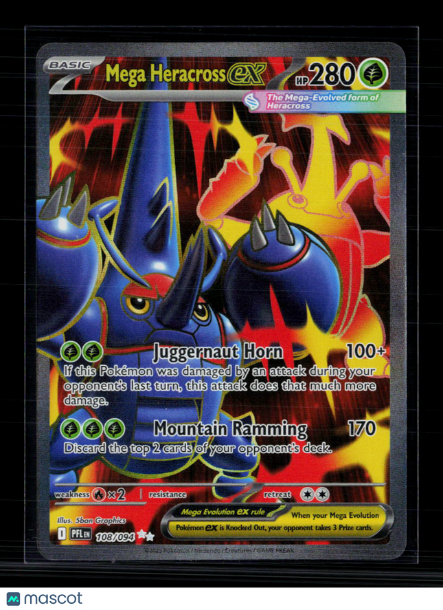 Pokemon 2025 Mega Evolution – Phantasmal Flames Mega Heracross EX FA #108/94