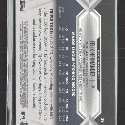 2009 Topps Triple Threads Felix Hernandez #39 24/50
