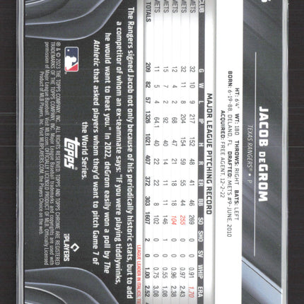 2023 Topps Chrome Black Jacob deGrom #56 25/75