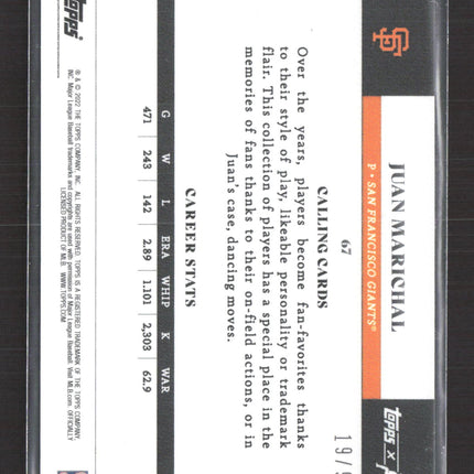 2022 Topps X Calling Cards Juan Marichal #67 19/99