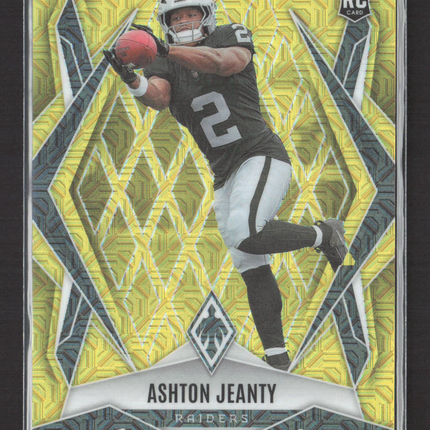 2025 Panini Phoenix Football Ashton Jeanty #158 Yellow RC 08/35
