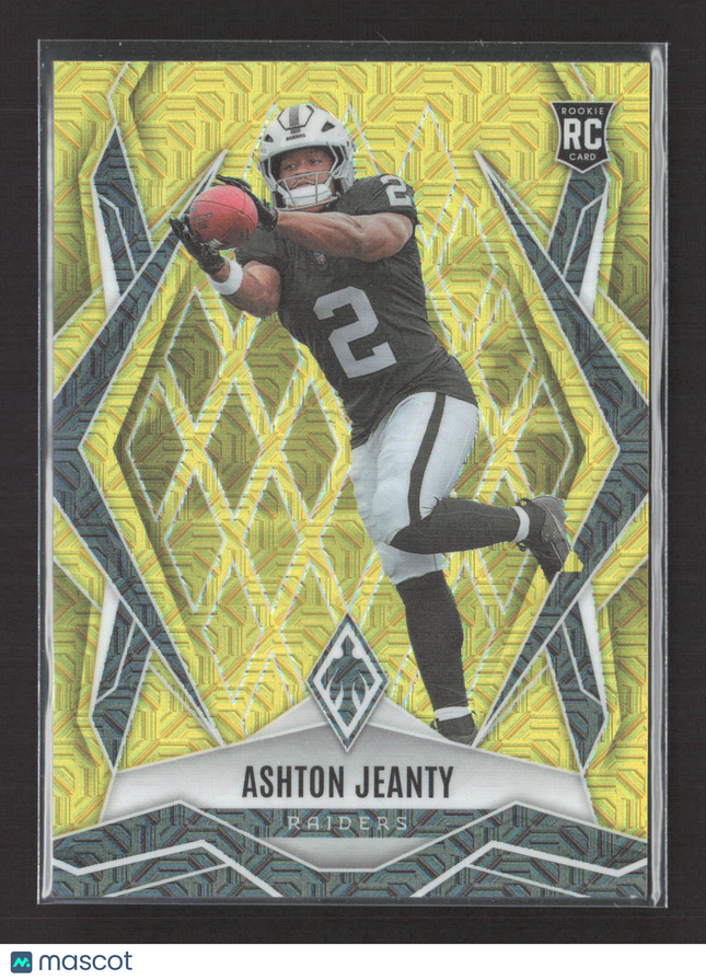 2025 Panini Phoenix Football Ashton Jeanty #158 Yellow RC 08/35
