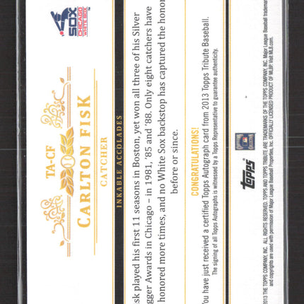 2013 Topps Tribute Carlton Fisk #TA-CF 34/35 Auto