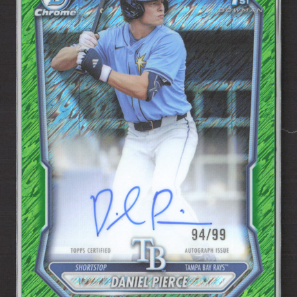 2026 Bowman Chrome Daniel Pierce #CPA-DP Green Shimmer 94/99 1st Bowman Auto