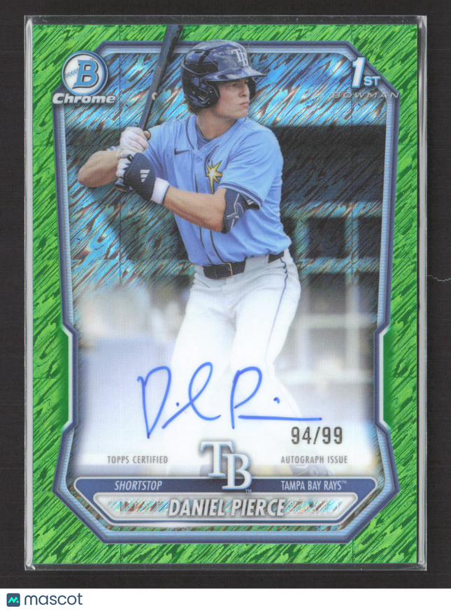 2026 Bowman Chrome Daniel Pierce #CPA-DP Green Shimmer 94/99 1st Bowman Auto