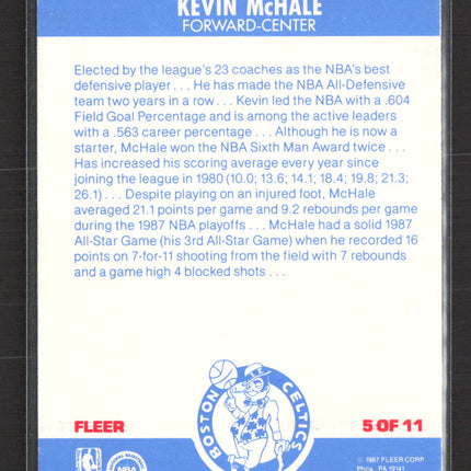 1987 Fleer Kevin McHale #5 OF 11