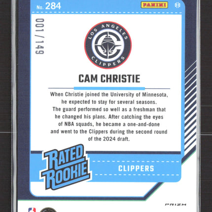 2025 Panini Donruss Optic Cam Christie #284 Red 001 / 149