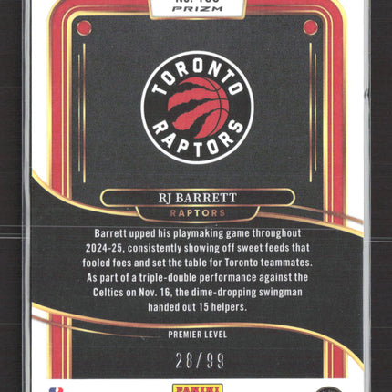 2025 Panini Select Prizm Premier Level RJ Barrett #109 28/99