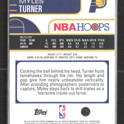 2026 Topps NBA Hoops Myles Turner #11 Blue Yellow /275