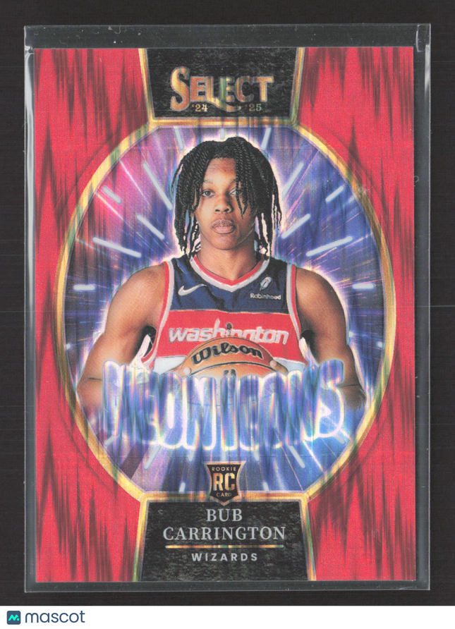 2025 Panini Select Neon Icons Bub Carrington #6 Red 70/99 RC