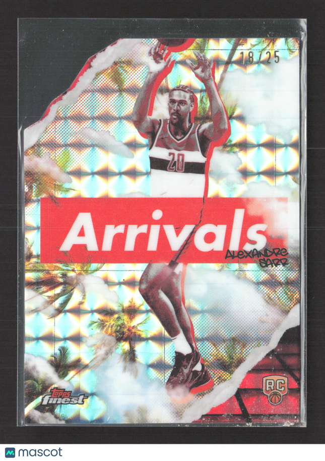2025 Topps Finest Arrivals Alexandre Sarr #A-1 RC 18/25
