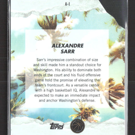 2025 Topps Finest Arrivals Alexandre Sarr #A-1 RC 18/25