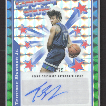 2025 Topps Finest Basketball Colossal Shots Terrence Shannon Geometric /75 Auto
