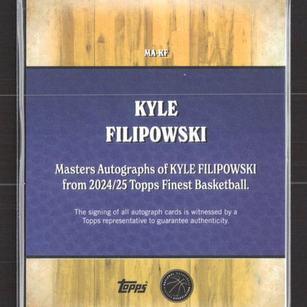 2025 Topps Finest Masters Kyle Filipowski #MA-KF Gold Refractor RC 27 / 50 Auto