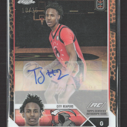 2024 Topps Chrome Overtime Elite Tyler Jackson #A-TJ Orange RC 10/25 Auto