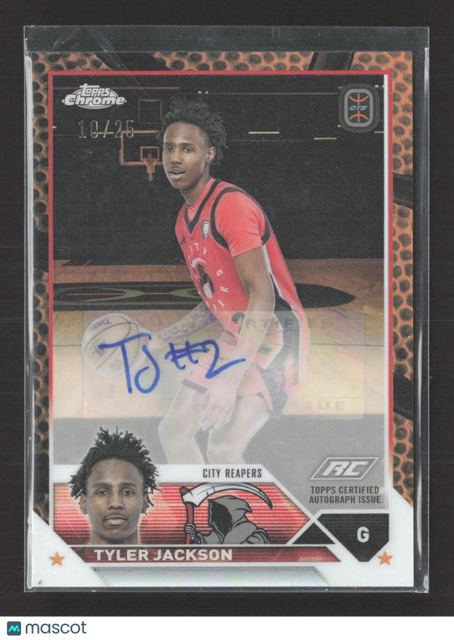 2024 Topps Chrome Overtime Elite Tyler Jackson #A-TJ Orange RC 10/25 Auto