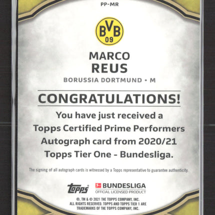 2021 Topps Tier One Bundesliga Marco Reus #PP-MR 100/125 Auto