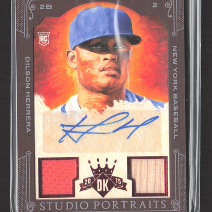 2015 Diamond Kings Studio Portraits Dilson Herrera #4 Bat 53/99 RC Jersey Auto