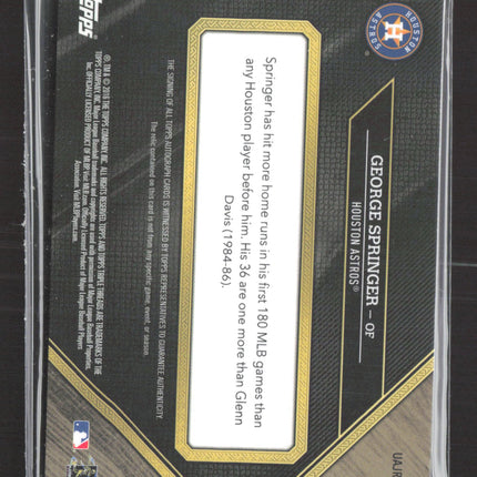2016 Topps Triple Threads George Springer #UAJR-GS Jersey Patch 30/99 Auto