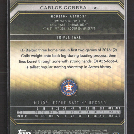 2016 Topps Triple Threads Carlos Correa #93