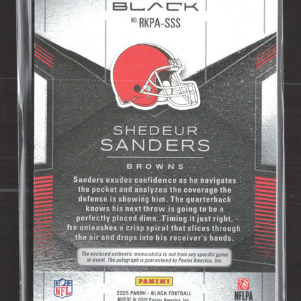 2025 Panini Black Football Shedeur Sanders #RKPA-SSS RC Patch Auto /125
