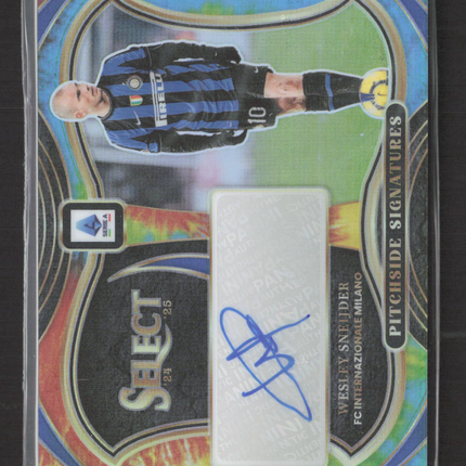 2025 Panini Select Serie A Pitchside Wesley Sneijder #PS-WS Tie Dye /25 Auto