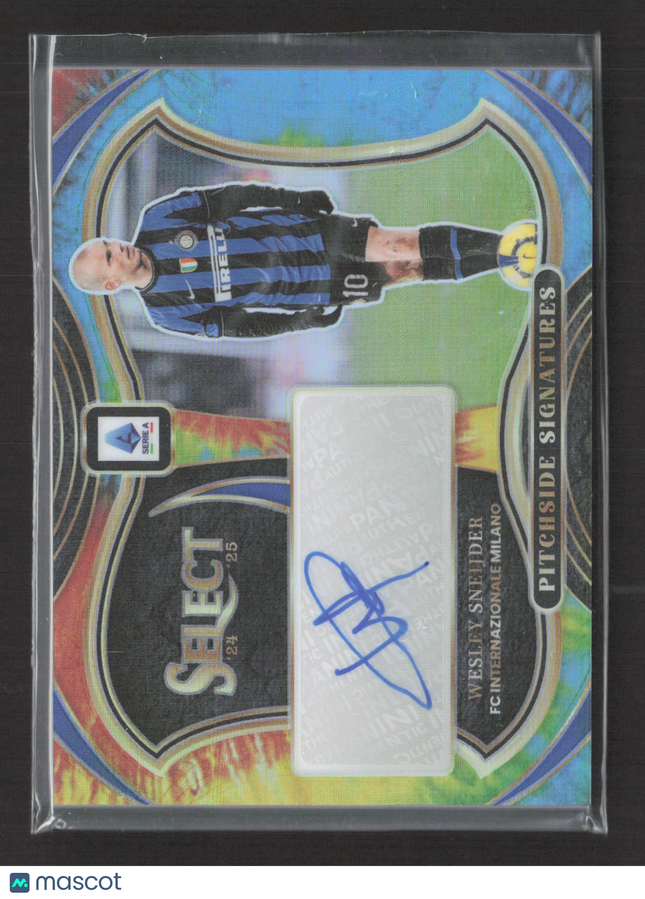 2025 Panini Select Serie A Pitchside Wesley Sneijder #PS-WS Tie Dye /25 Auto