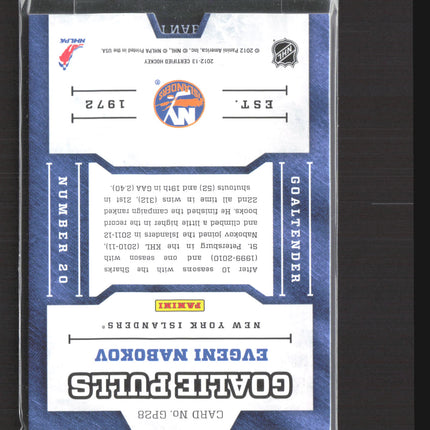 2012 Panini Certified Goalie Pulls Evgeni Nabokov #GP28