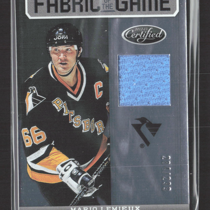 2012 Panini Certified Fabric of the Game Mario Lemieux #FOG-LEM 284/299 Jersey