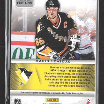 2012 Panini Certified Fabric of the Game Mario Lemieux #FOG-LEM 284/299 Jersey