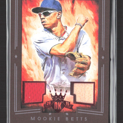 2015 Panini Diamond Kings Mookie Betts #106 19/99 Dual Jersey Bat