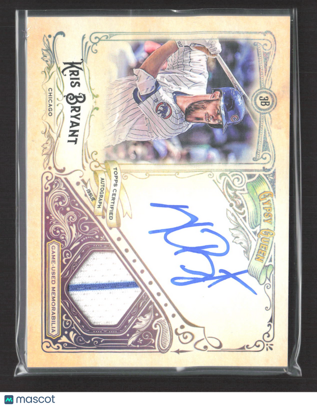 2017 Topps Gypsy Queen Kris Bryant #AG-KB 37/50 Game-Used Patch Auto