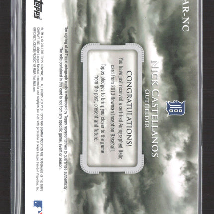 2013 Bowman Inception Nick Castellanos #AR-NC 48/50 Relic Auto