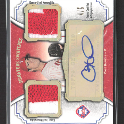 2012 Topps Museum Signature Swatches Cole Hamels #SSADR-CHA 4/5 Patch Auto