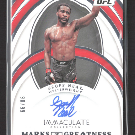 2022 Panini Immaculate Collection Marks of Greatness Geoff Neal #MG-GFN Auto /99