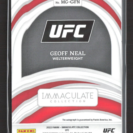 2022 Panini Immaculate Collection Marks of Greatness Geoff Neal #MG-GFN Auto /99