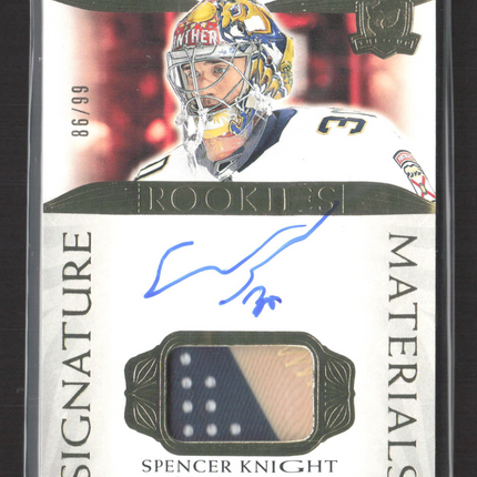 2022 Upper Deck The Cup Signature Materials Spencer Knight #SP-SK Patch /99 Auto