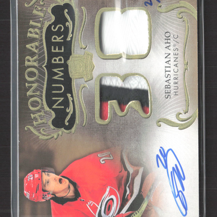 2023 Upper Deck The Cup Honorable Numbers Sebastian Aho #HR-SA Patch Auto /38