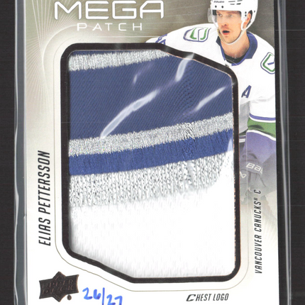 2025 Upper Deck Premier Mega Patch Elias Pettersson #PMP-EP Chest Logo 26/27