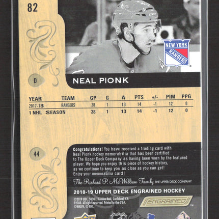 2019 Upper Deck Engrained Neal Pionk #82 11/35 Patch