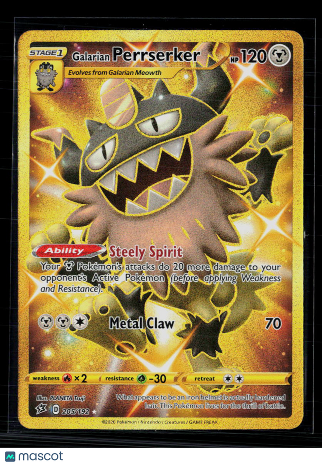 Pokemon 2020 Sword & Shield Galarian Perrserker SR UR #205/192