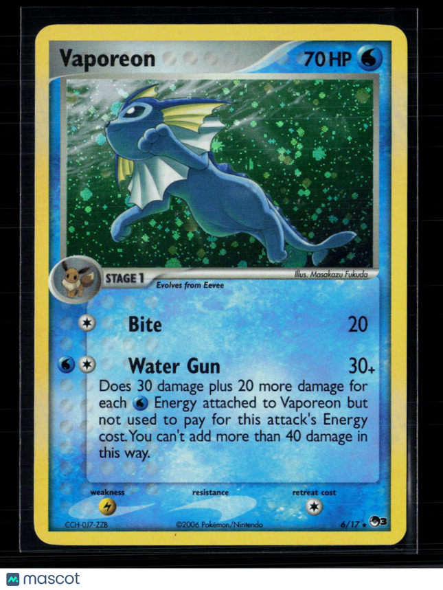 Pokemon 2006 EX Dragon Frontiers Vaporeon #6/17